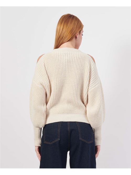 MDM knitted crew neck sweater MADEMOISELLE DU MONDE | F607-6041BURRO